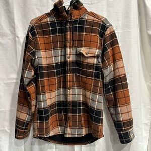 Wolverine coat w/ fleece lining men’s size S hood and button front